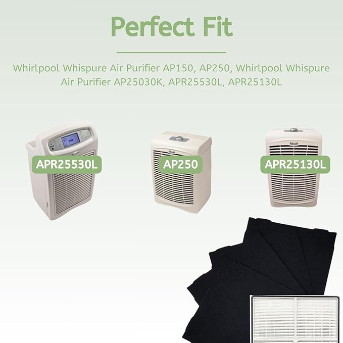 Nispira True HEPA Filter with 4 Pre-Carbon Filters Compatible with Whirlpool - Image 4