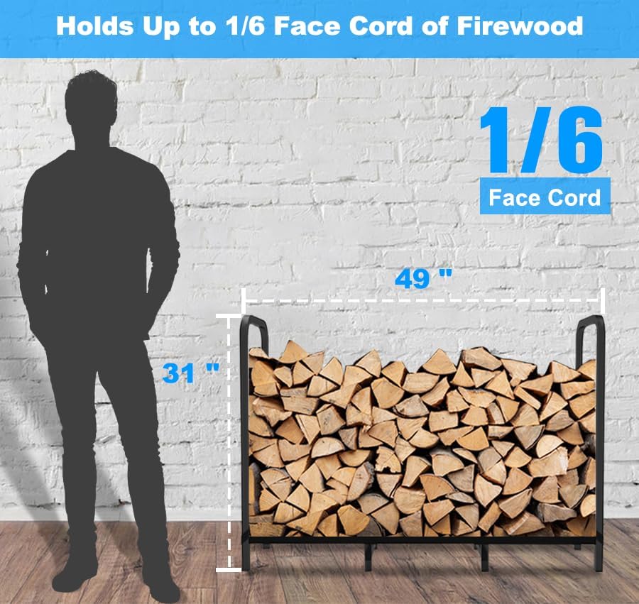 4ft firewood rack holder, adjustable heavy duty fire, package contents
