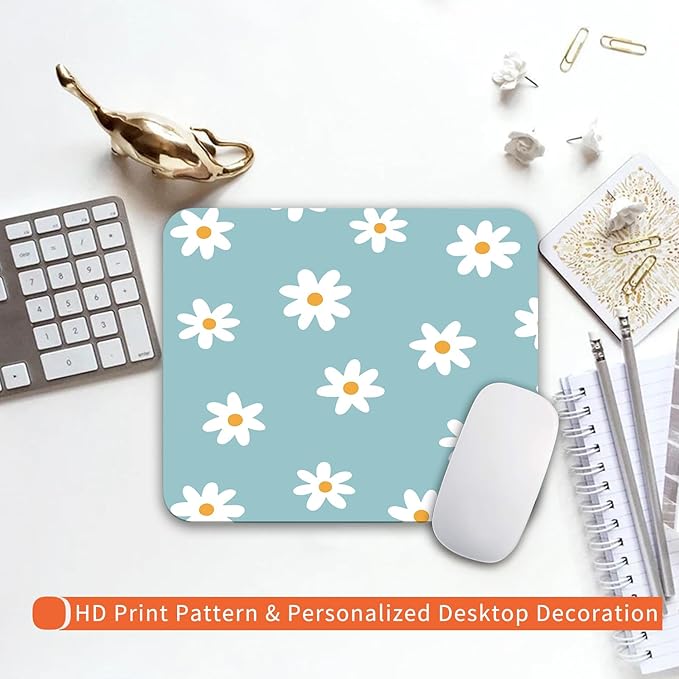 Armanza Square Mouse Pad Little Daisy, Personalized Premium-Textured Custom - Image 6