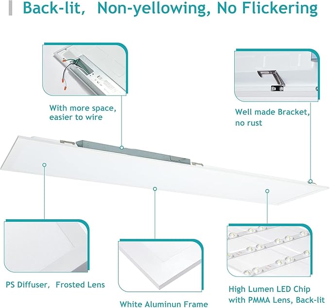 VocgoUU 1x4 LED Flat Panel Light 5000K 4000K 3000K - Image 5