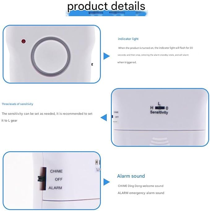 Wireless Door and Window Safety Sensors, Touch Vibration Detection, 120 Alarm - Image 9