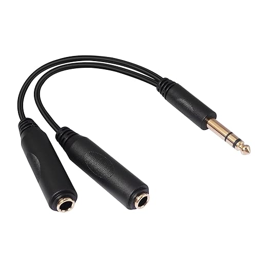 SiYear 6.35mm 1/4 inch Male Plug Stereo to 2 Dual 1/4 "TRS Female Jack by SiYear