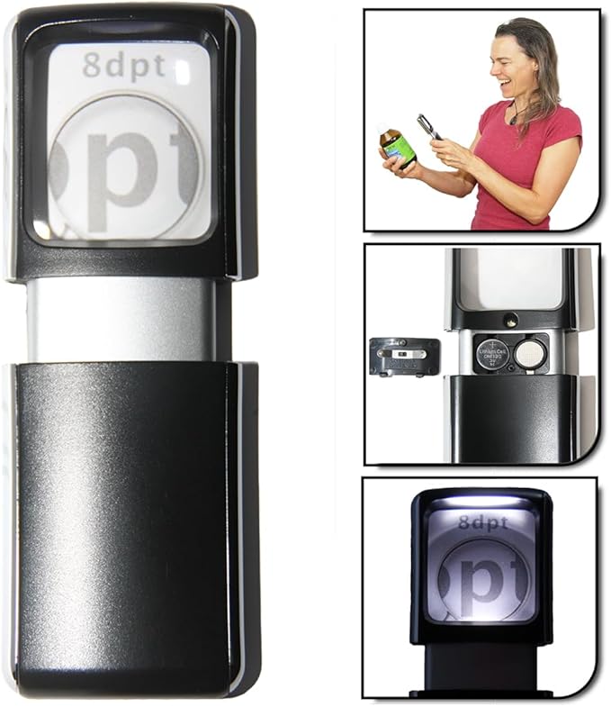 Small-Magnifying-Glass with LED-Light 3X Lighted-Pocket EasY Magnifier -Hand - Image 7