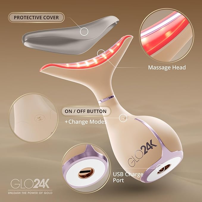 GLO24K 7 Color Beauty Device – Triple LED Action & Vibration Technology Facial - Image 5