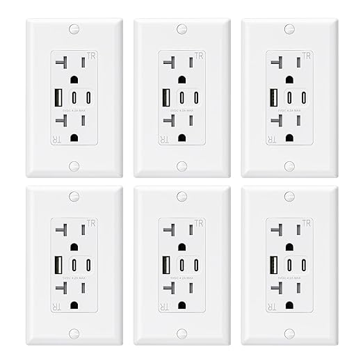 ELEGRP USB Outlets, 20 Amp Wall Outlet by ELEGRP%7CELEGROUP
