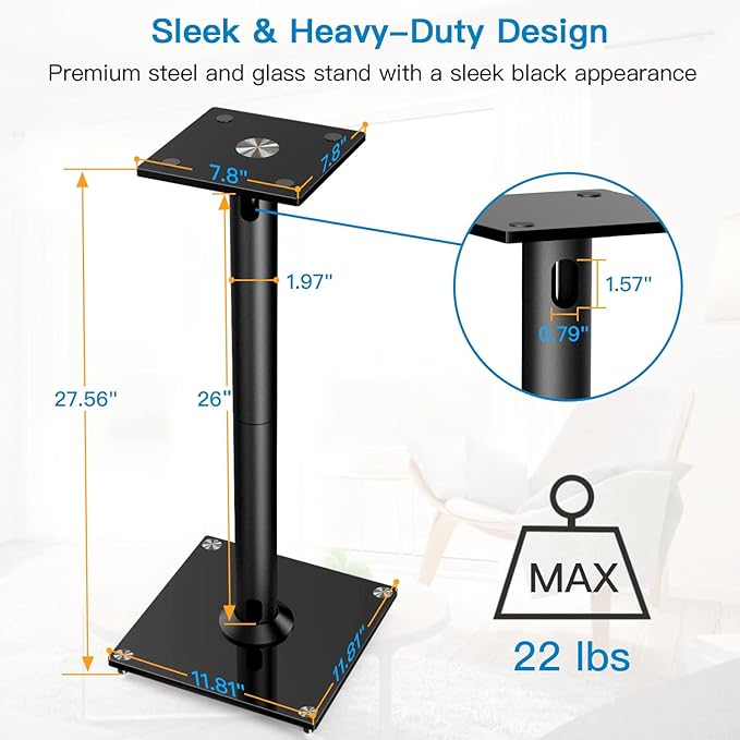 PERLESMITH Universal Floor Speaker Stands - Image 6