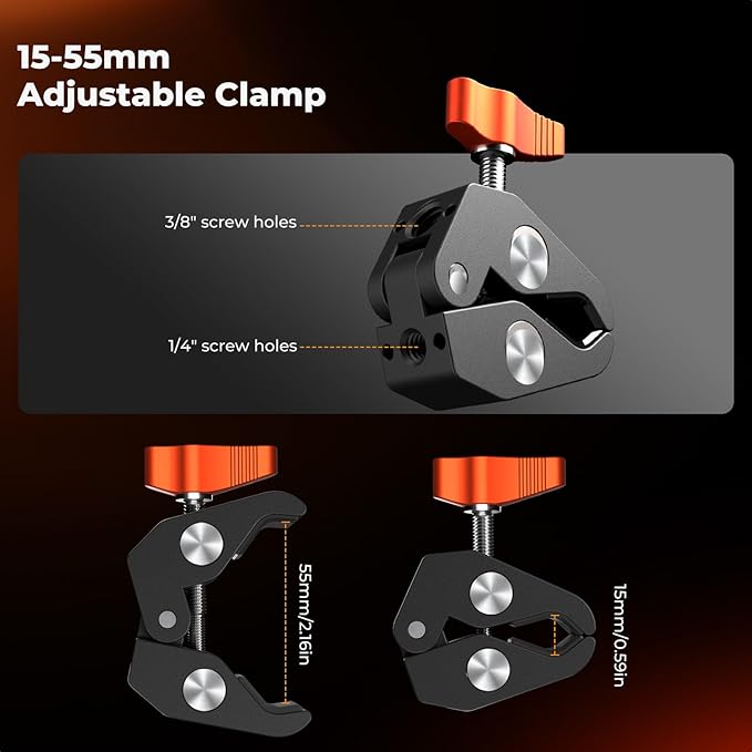 K&F CONCEPT 9.8" Magic Arm Clamp Kit - Image 5