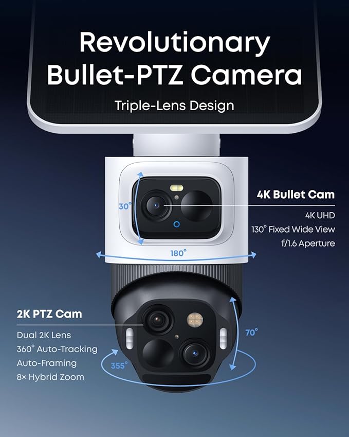 eufy Security eufyCam S4 2-Cam Kit, 4K Solar Camera Wireless Outdoor, Triple - Image 2