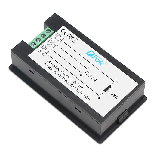 DROK Digital Multimeter DC 8-100V 20A Voltage Amperage Power Energy Meter - Image 7