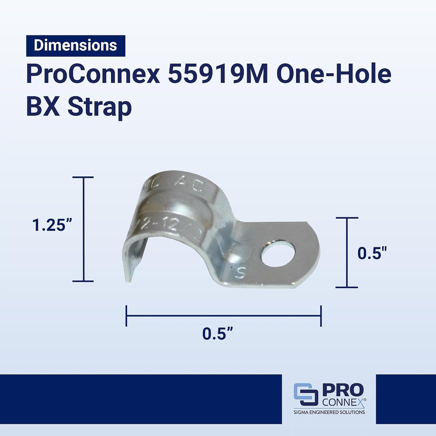 SIGMA ENGINEERED SOLUTIONS ProConnex 55919M One-Hole AC/MC Strap, 100-Pack (Gray)