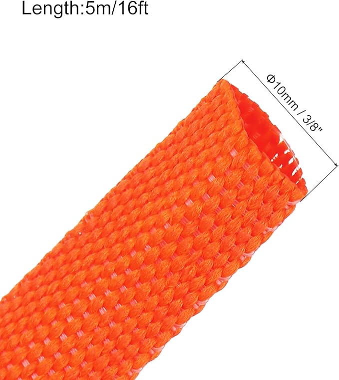 MECCANIXITY Braided Cable Sleeves Heat Shrinkable Fabric Sleeving, 3/8" 16ft - Image 2