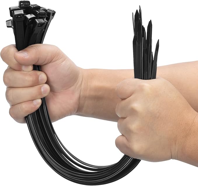 XINGO 20 Inch Black Large Heavy Duty Zip Ties 100 Pack, 200 LBS Ultra Strong by XINGO