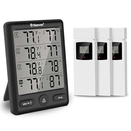 Geevon Indoor Outdoor Thermometer Wireless by GEEVON