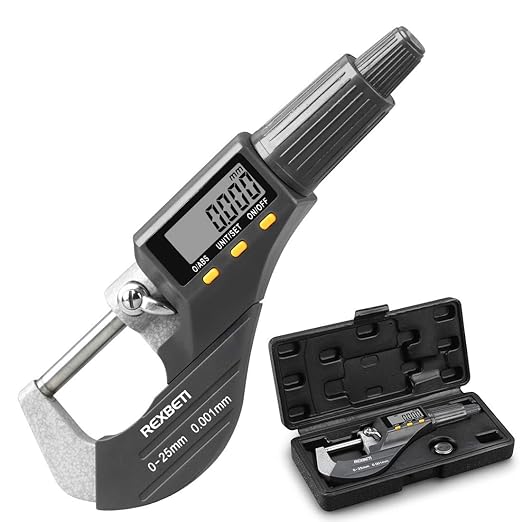 REXBETI Digital Micrometer, Professional Inch/Metric Measuring Tools by REXBETI
