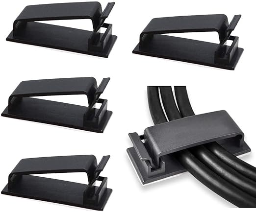 SOULWIT 50Pcs Self Adhesive Cable Management Clips, Cable Organizers Wire Clips by SOULWIT