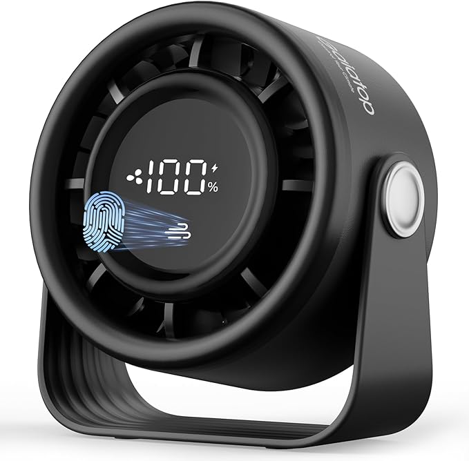 Gaiatop Small Desk Fan Rechargeable, 5in Personal Fan 4000mAh Battery Powered by GAIATOP