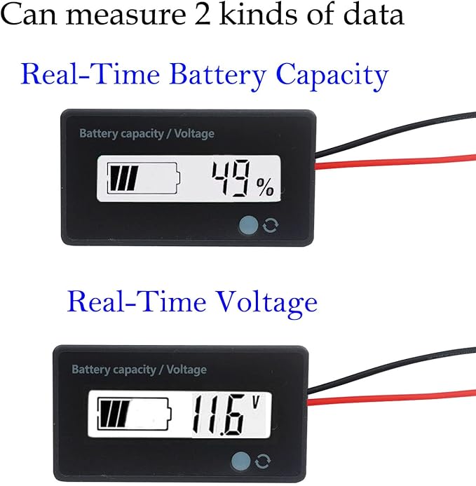 12V 24V 36V 48V Battery Meter, Voltage Indicator, Lead-Acid & Lithium Ion - Image 2