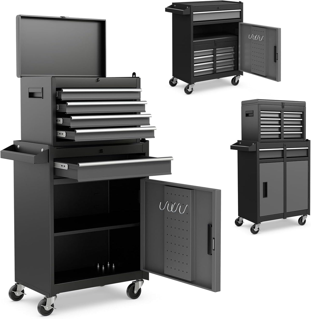 dreamade 5-drawer tool chest combo, rolling tool cabinet, main product view