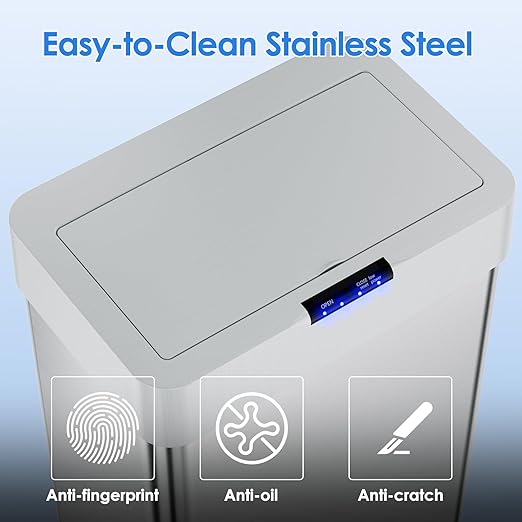 AthLike Sensor Trash Can, Touchless Motion Sensor Trash Bin, Smart Automatic - Image 6