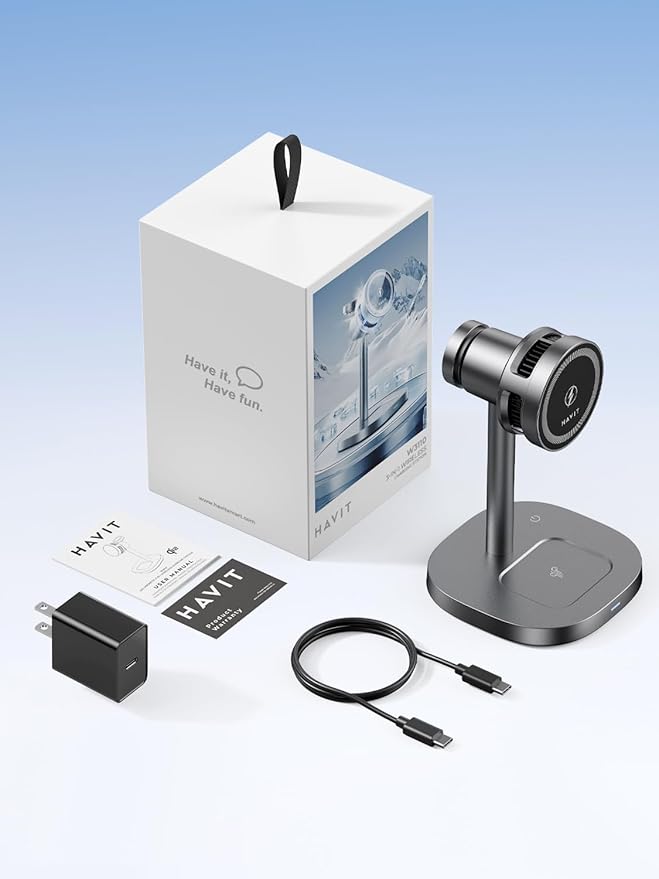 havit 3 in 1 Wireless Charging Station, Qi2 15W Cooling Magnetic Charging Stand - Image 9