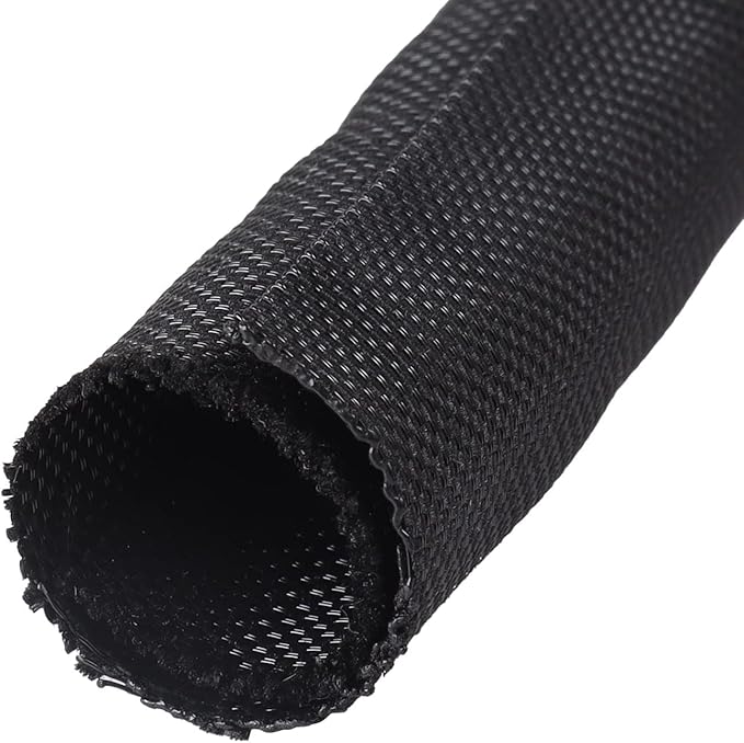 Sonoreboom Black-Braided-Wire-Loom, Mesh Woven Self Wrap Split Sleeving by Sunnarepoon