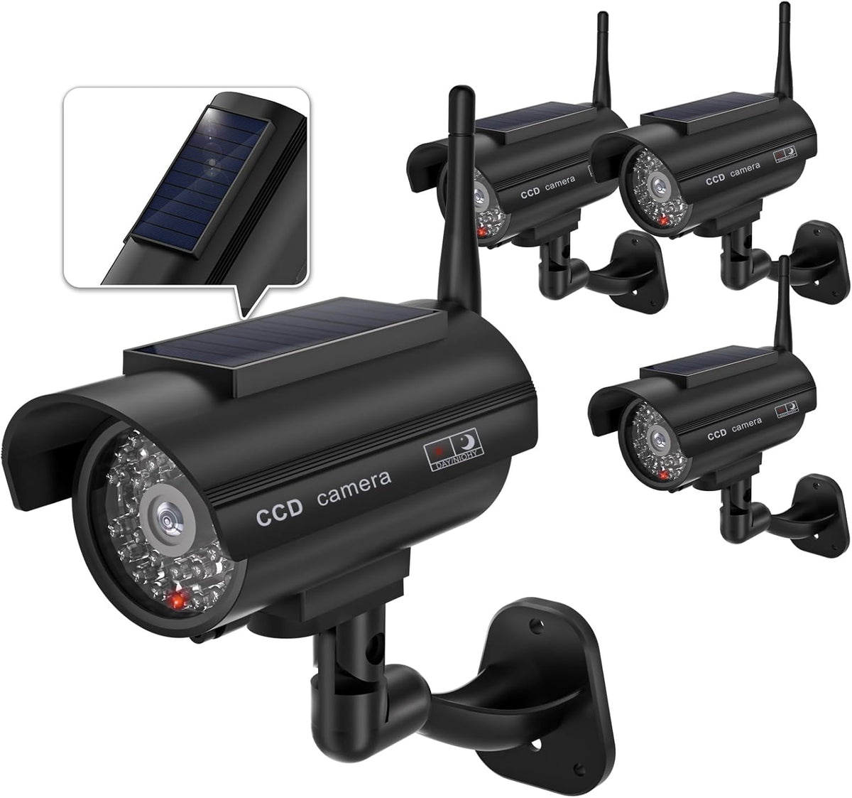 WALI Dummy Fake Camera, Solar Powered Fake Security Camera