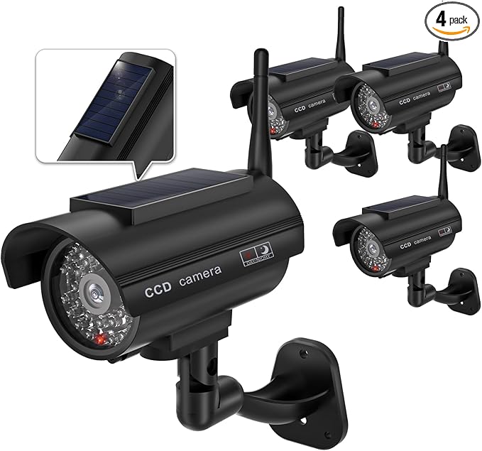 WALI Dummy Fake Camera, Solar Powered Fake Security Camera by WALI