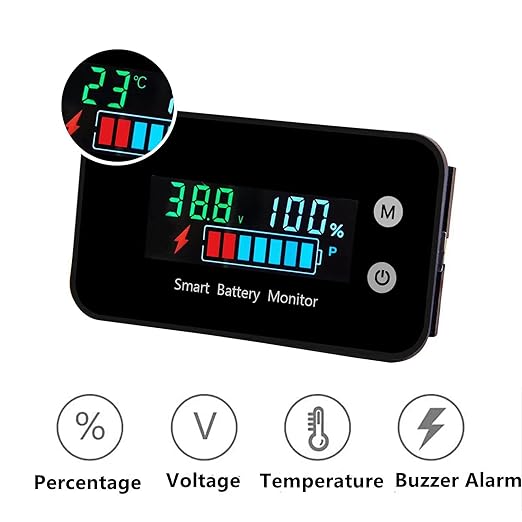 IPX7 Waterproof Battery Monitor12v 24v 36v 48v 60v 72v, Car Motorcycle Golf - Image 2