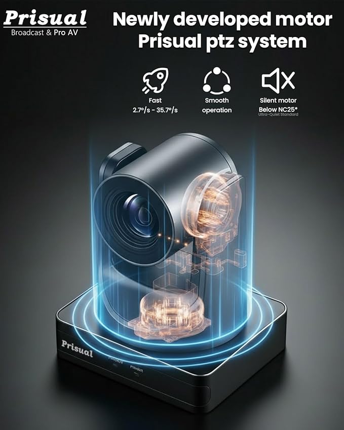 Prisual NDI 6.1.1 PTZ Camera, Ai Auto-Tracking, 20x Optical Zoom LAN USB3.0 PoE - Image 3
