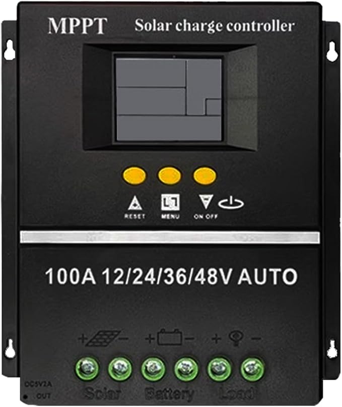 Saooer 100A MPPT Solar Charge Controller, 12/24/36/48V, LCD Display, Dual USB - Image 5