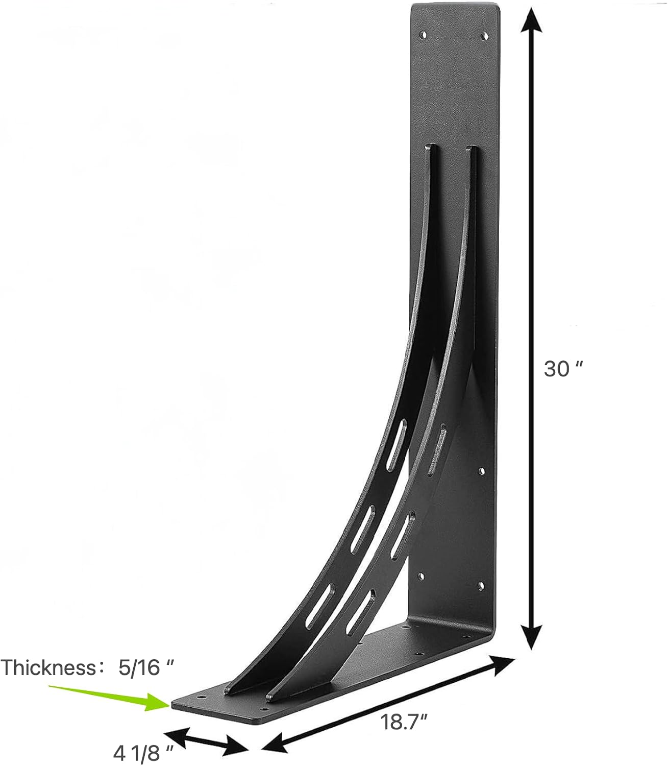 30 inch x 18.8 inch Heavy Duty Shelf Brackets , Max Load 1100 Lbs ,Premium Alloy Metal Mantel Brackets (Set of 2) Fireplace Mantel Brackets (Thickness 0.32 inch/ 8mm)