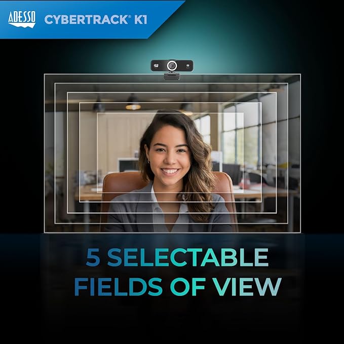 Adesso CyberTrack K1 1080P Full HD Fixed Focus USB Webcam - Image 3