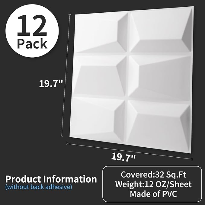 Art3d Decorative 3D Wall Panel, 32 Sq.FT PVC Interior Wall Decor - Image 3