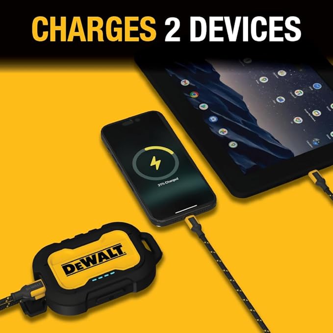 DEWALT Heavy Duty Portable Charger, Power Bank, Travel Worksite 10, 000 mAh - Image 6