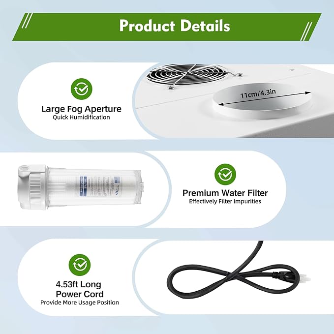 Humidifier Large Room, 10L 6.6Lbs/H Industrial Ultrasonic Mist Maker - Image 8