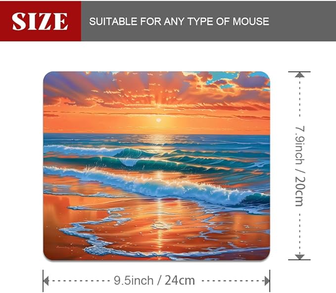 sea Wave Square Mouse pad, Waterproof, Anti Slip Rubber Base, Computer Mouse pad - Image 2