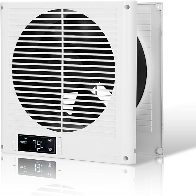 Qnemaei 8" Through Wall Fan 305 CFM, Room to Room Air Transfer Fan, Reversible by QnemaeiHome