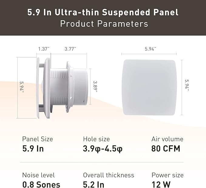 Hehou Bathroom Exhaust Fan for Wall and Super Quiet 4 In Window Exhaust Fan - Image 3