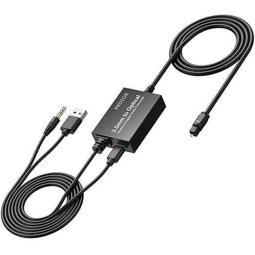 PROZOR 3.5mm to SPDIF Converter Analog to Digital Audio Cable ADC Adapter by PROZOR