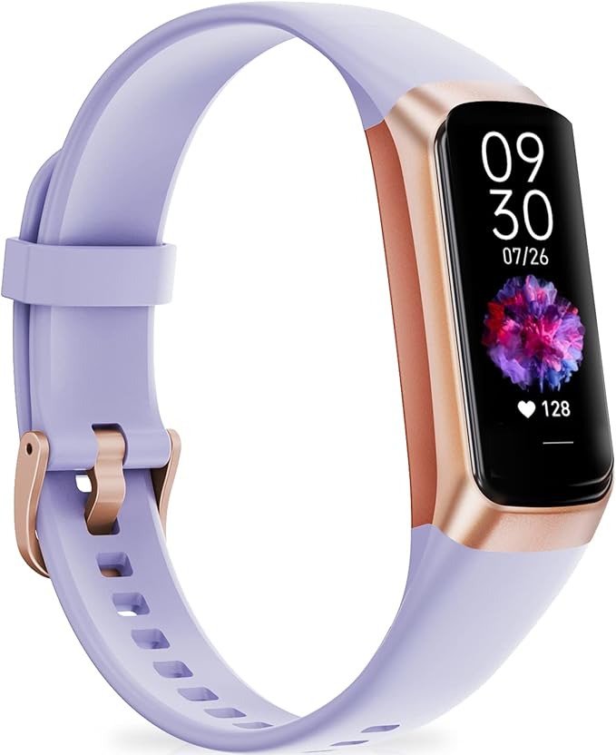 Fitness Tracker with 24/7 Heart Rate Blood Oxygen Sleep Monitor, 1.1" AMOLED by Bakoor