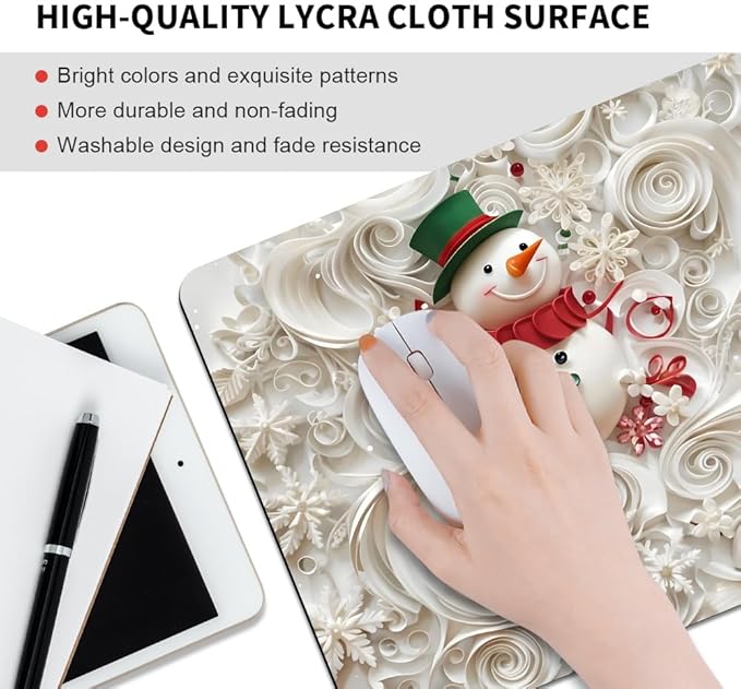 Christmas in The Snow Square Mouse pad, Waterproof, Anti Slip Rubber Base - Image 3