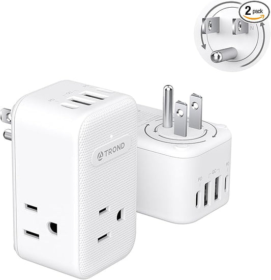 TROND Multi Plug Outlet Extender 2 Pack, 3 Way Outlet Splitter by TRONDOfficial