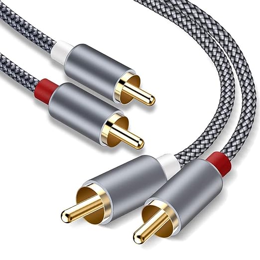 Goalfish RCA Cable, 2 Pack 2-Male to 2-Male RCA Audio Stereo Subwoofer Cable by Goalfish