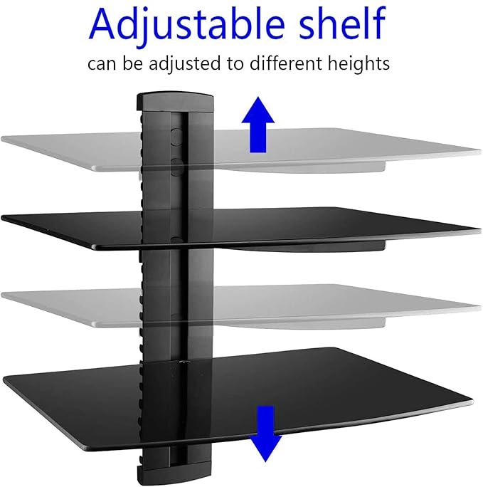 suptek Speaker Mount, Floating Glass Shelf Wall Mount Bracket - Image 5