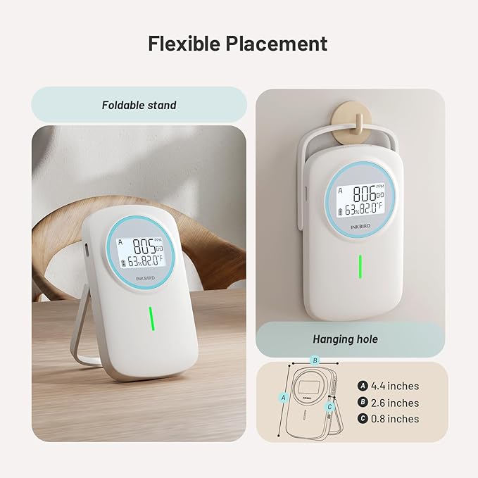INKBIRD Smart CO2 Monitor Ndir | Bluetooth 3 in 1 CO2 Detector - Image 8