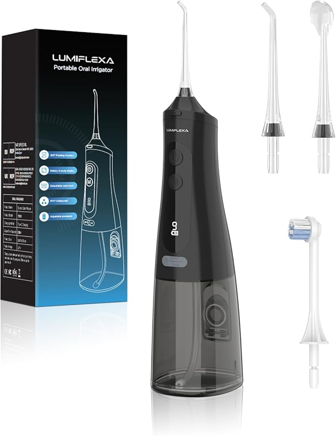 Lumiflexa Water Dental Flosser for Teeth Pick, Cordless Flosser for Travel by Lumiflexa