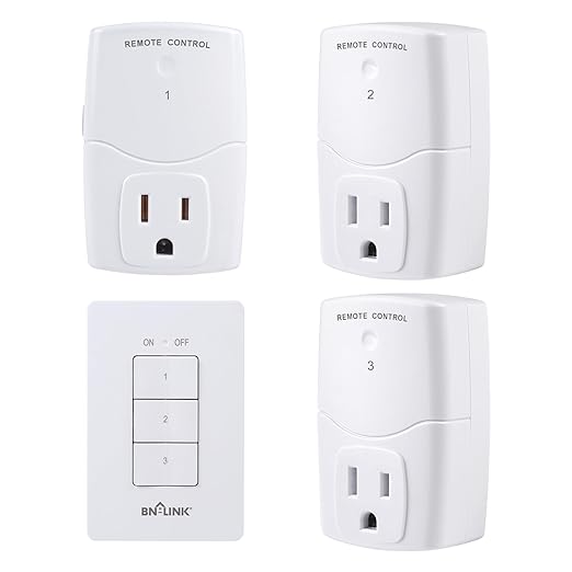 BN-LINK Mini Wireless Wall-Mounting Remote Control Outlet Switch Power Plug in by BN-LINK