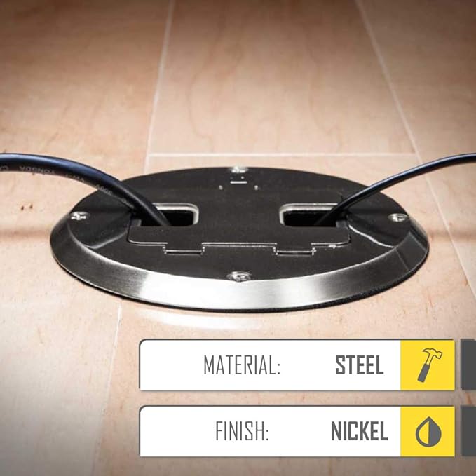 RACO 6239NI Floor Kit with Recessed Duplex 15A TR Device and Adjustable Steel - Image 5
