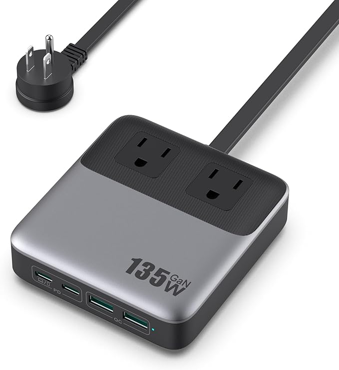 USB C Charger Block, 135W GaN Fast Charging Station Hub, 6-in-1 USB C Power by Feob