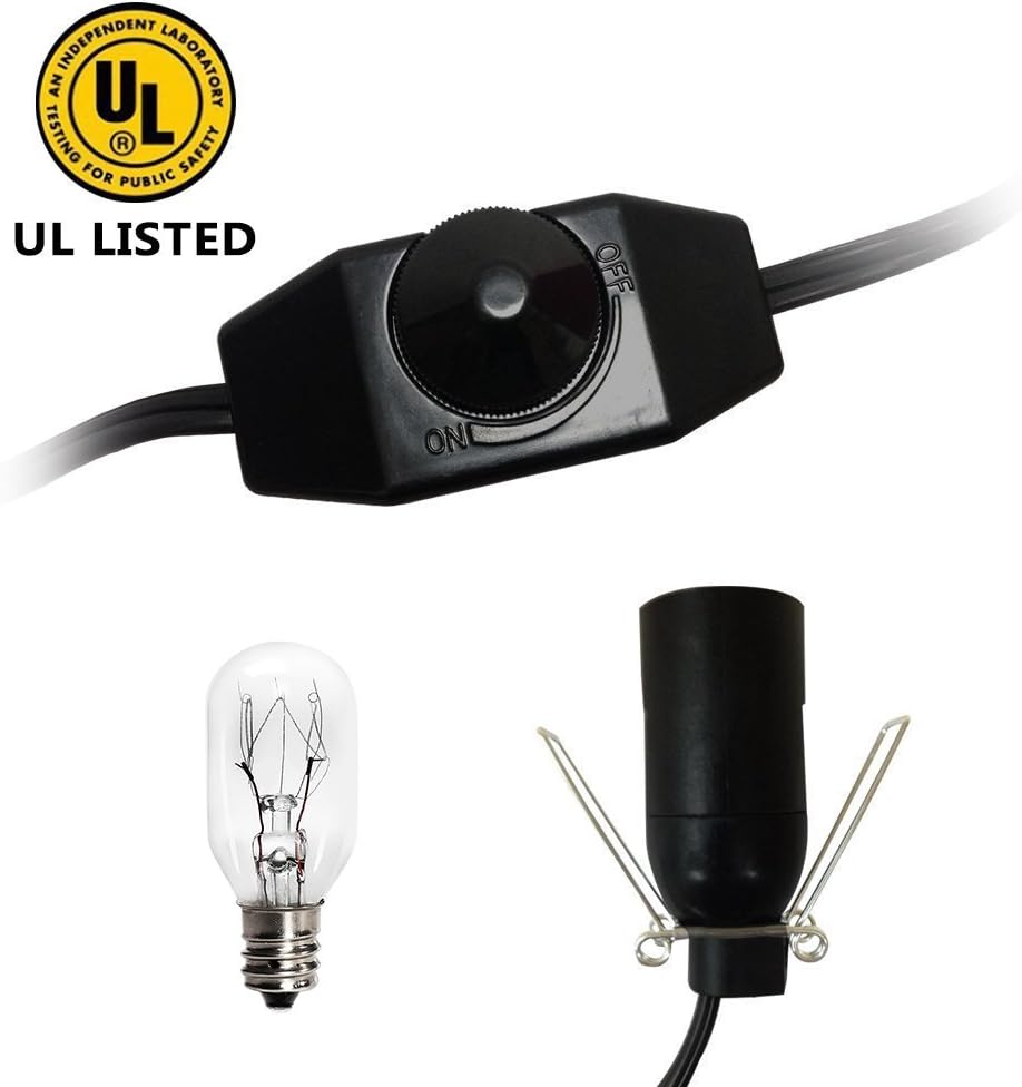 haraqi Himalayan Salt Lamp Cord and Bulb with Dimmer Switch | Original Replacement Cord Bulb for Salt Rock Lamps, 6ft Cord